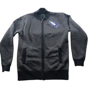Studio Ferera Mens Navy Blue Full Zip Mock Neck Sweater SF1856 Size M NEW